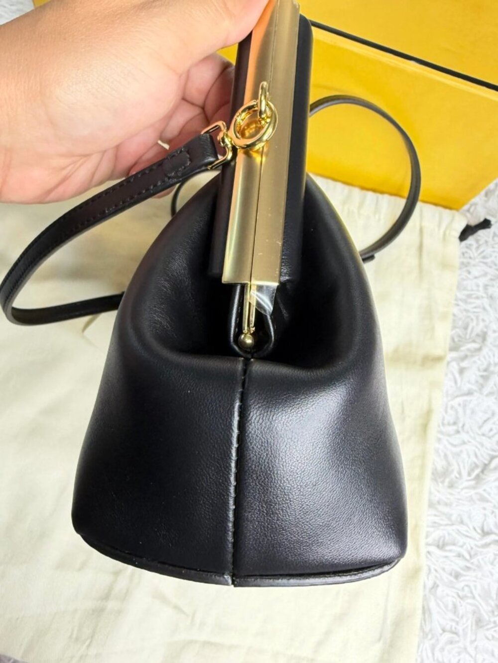 FENDI Shiny Nappa Small Fendi First in Black - Picture 4 of 9